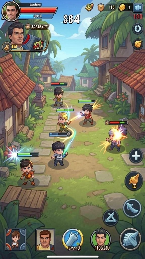 Screenshot menampilkan karakter utama dengan latar belakang indah.