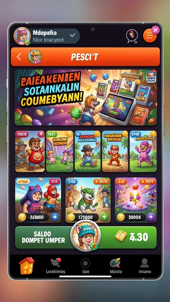 Tampilan awal permainan yang penuh warna dan menarik.