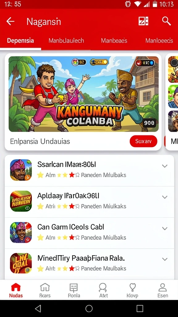 Screenshot memperlihatkan sistem upgrade karakter yang mendalam.