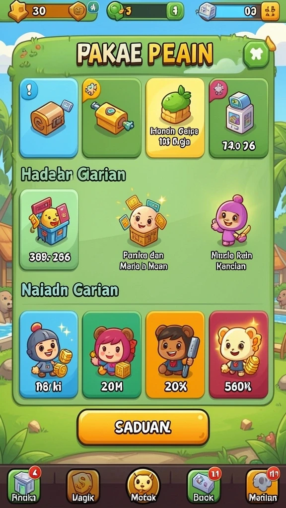 Grafis yang menarik dan penuh warna.