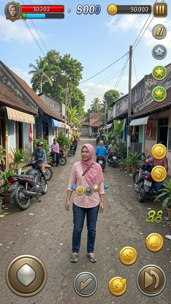 Gambar kucing lucu berlari dalam petualangan.
