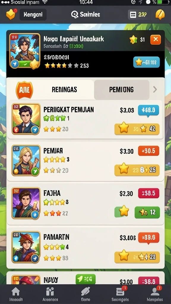 Karakter yang beragam dan menarik untuk dimainkan.