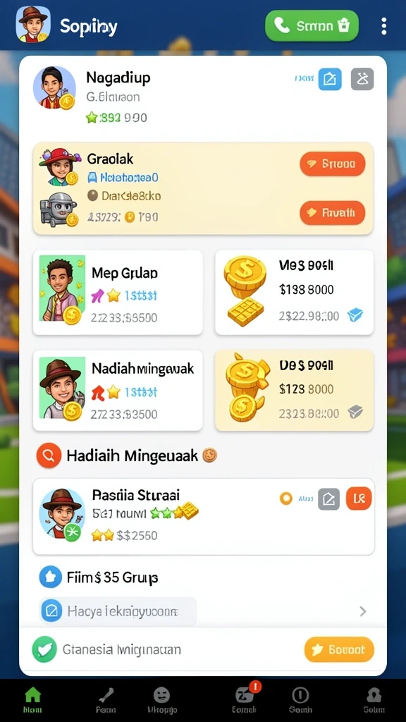Pengalaman bermain yang interaktif dengan komunitas.