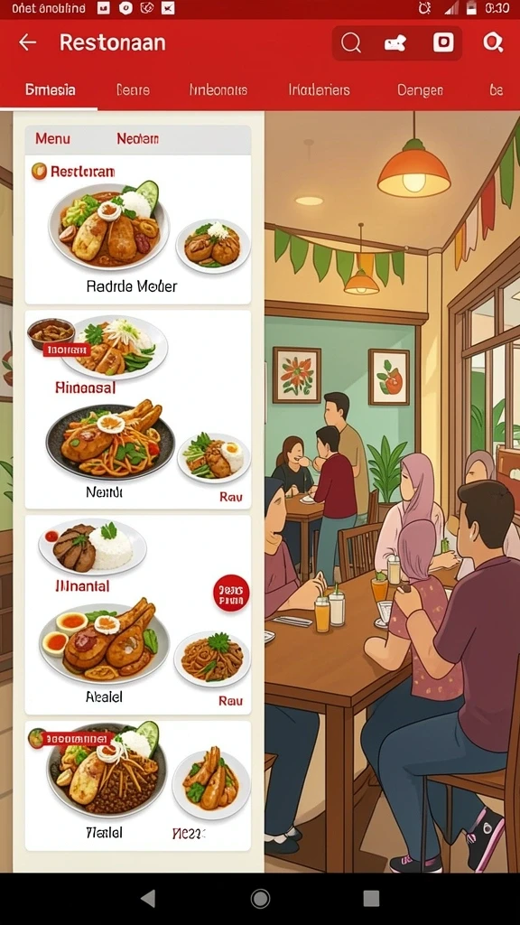 Tampilan utama yang menarik dengan berbagai pilihan permainan.